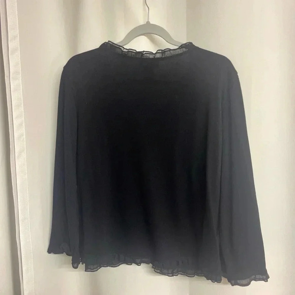 Studio 1940 black cardigan with ruffle detail XL - Picture 2 of 5